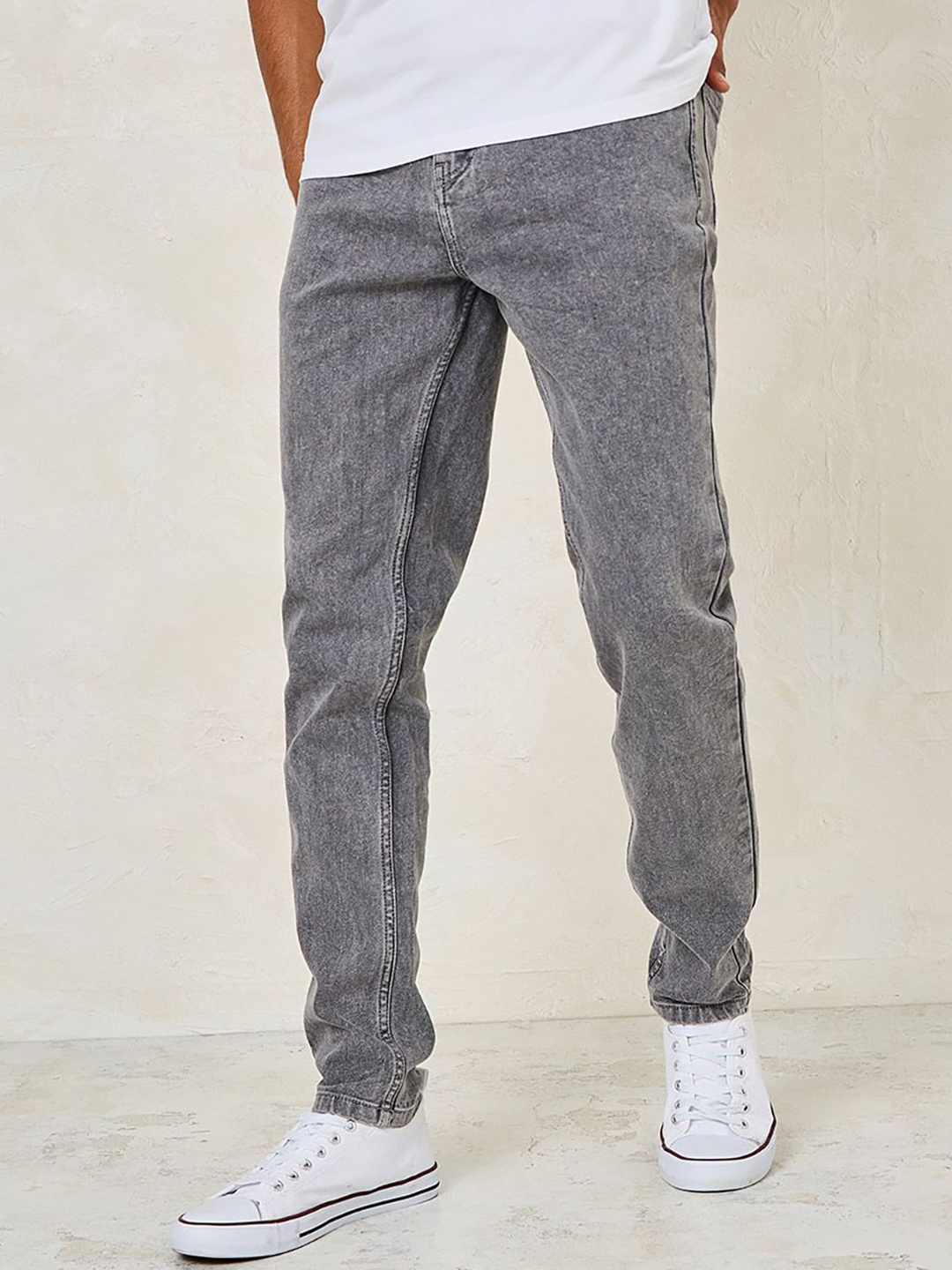 

Styli Men Mid Wash Skinny Fit Jeans, Grey