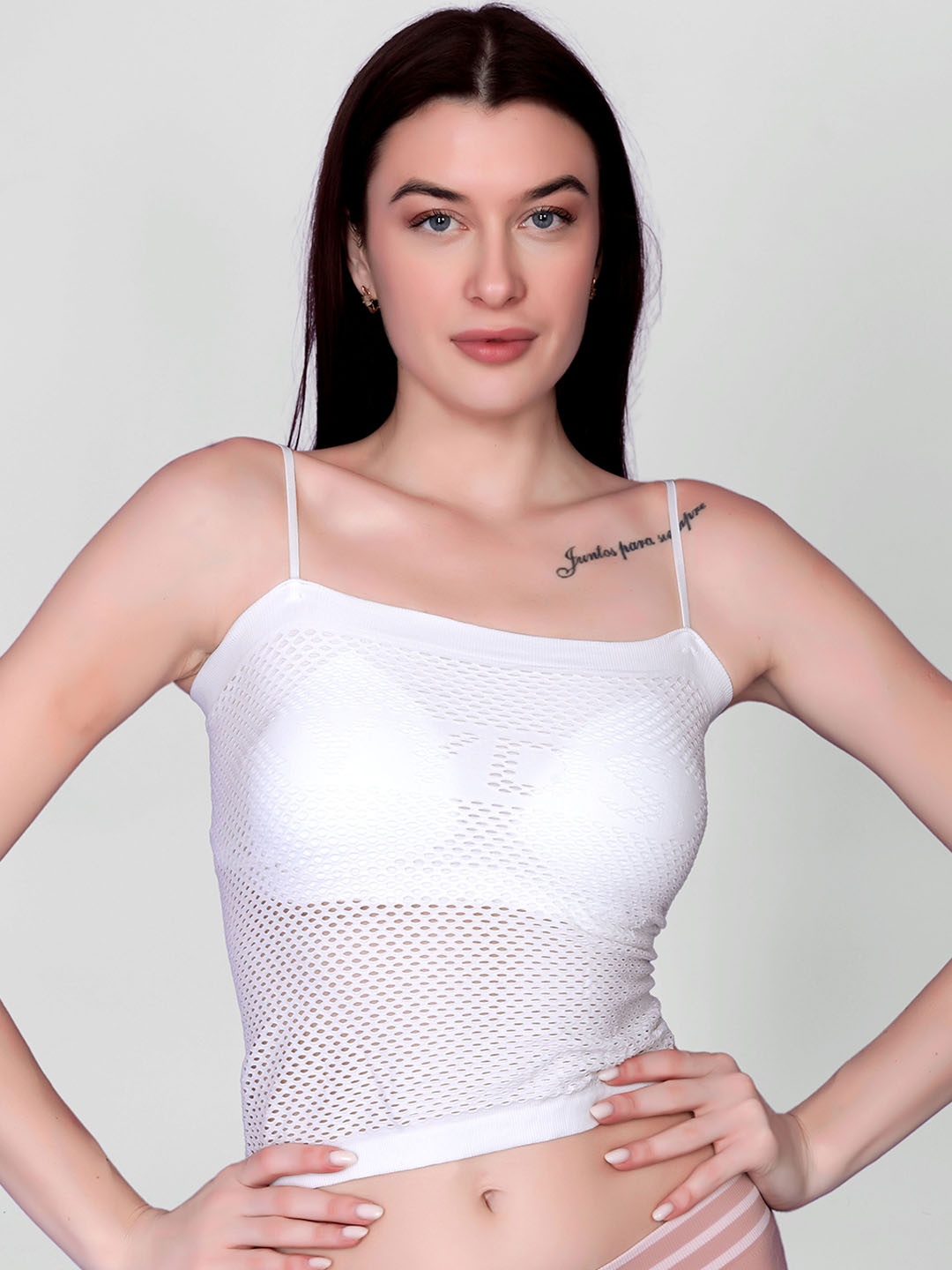 

DEALSEVEN FASHION Women Regular hem Lightly Padded Camisoles, White