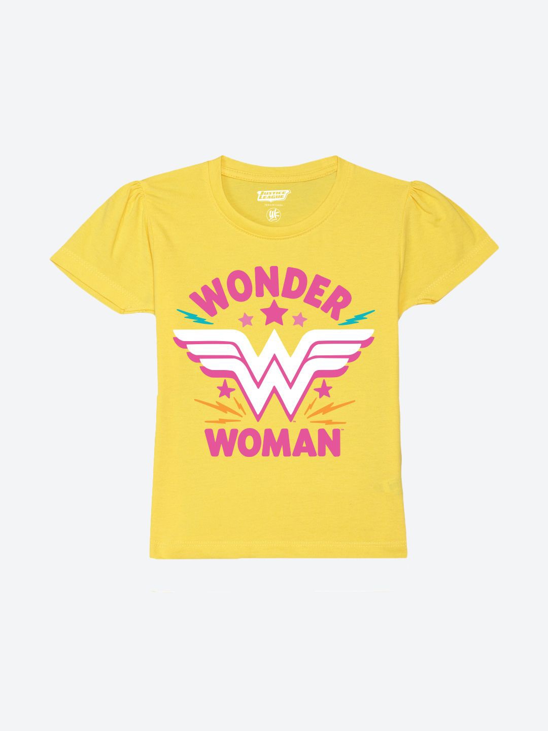 

YK Warner Bros Girls Typography Printed Round Neck T-shirt, Yellow