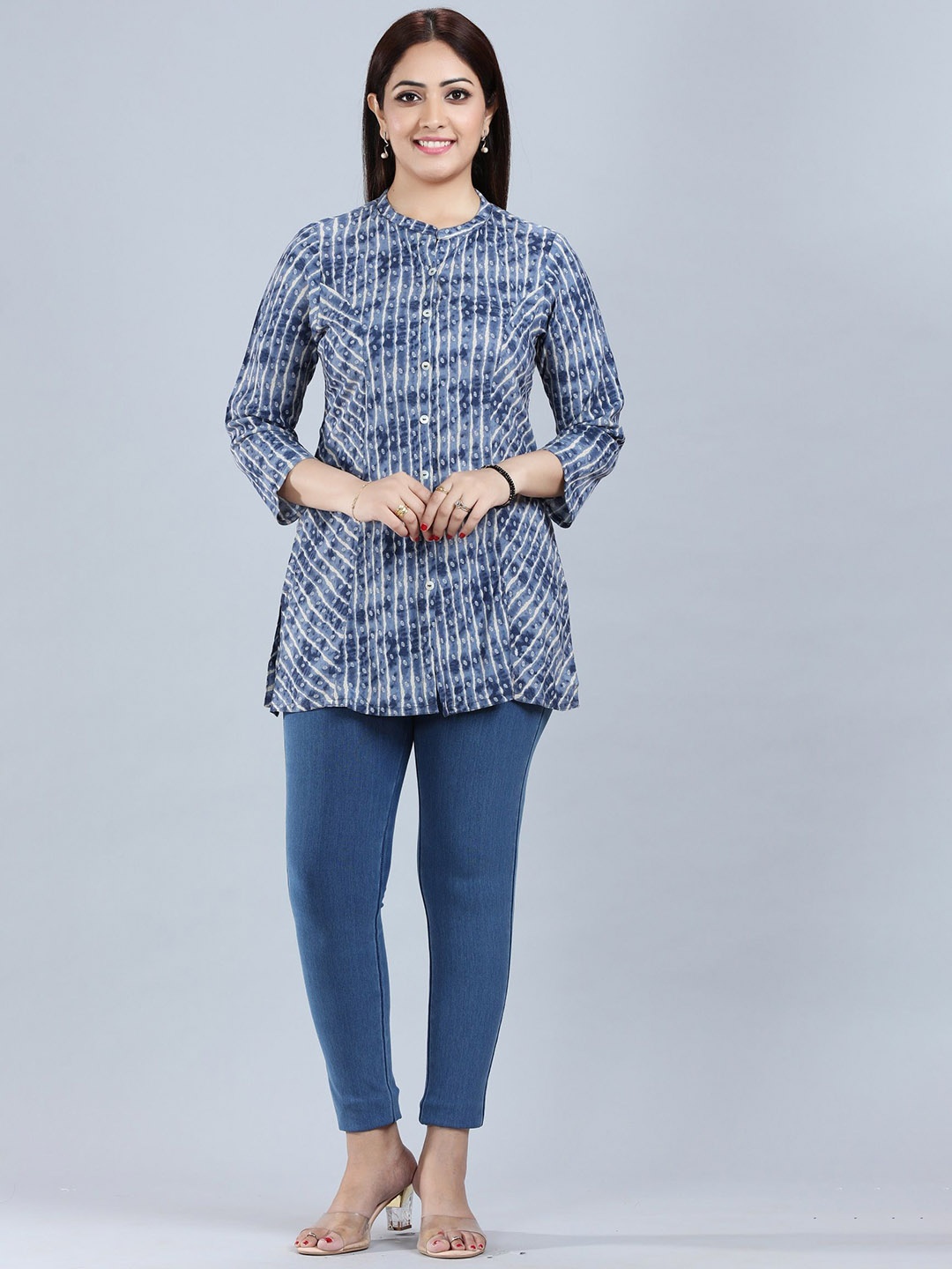 

COTTON CULTURE Woven Design Pure Cotton Kurti, Navy blue