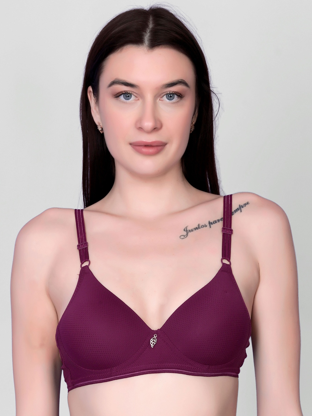 

DEALSEVEN FASHION Women Meduim Coverage Lightly Padded T-Shirt Bra, Maroon