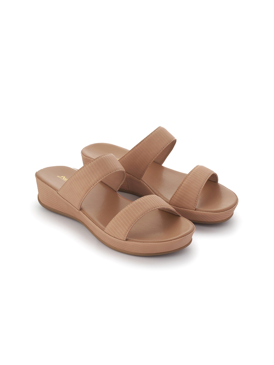 

PEPITOES Wedge Heel Sandals, Camel brown