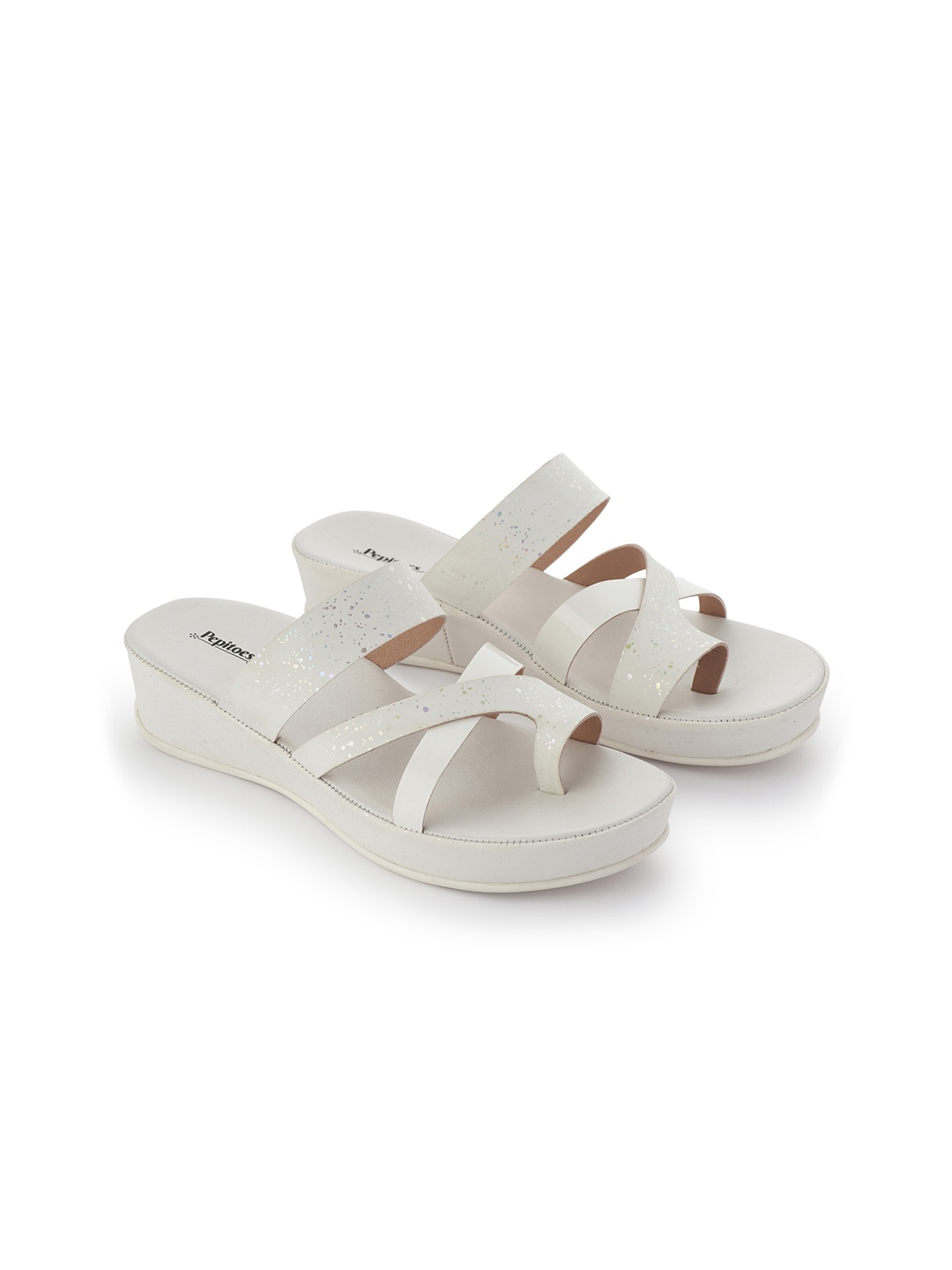 

PEPITOES Comfort Heel Sandal, White