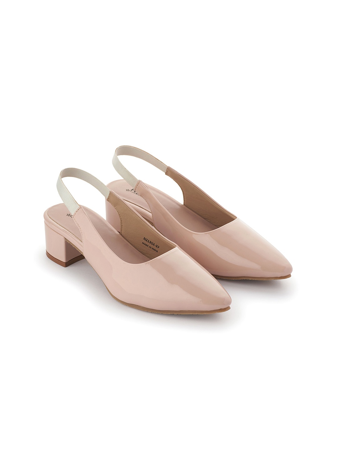 

PEPITOES Women Pointed Toe Block Mules, Nude