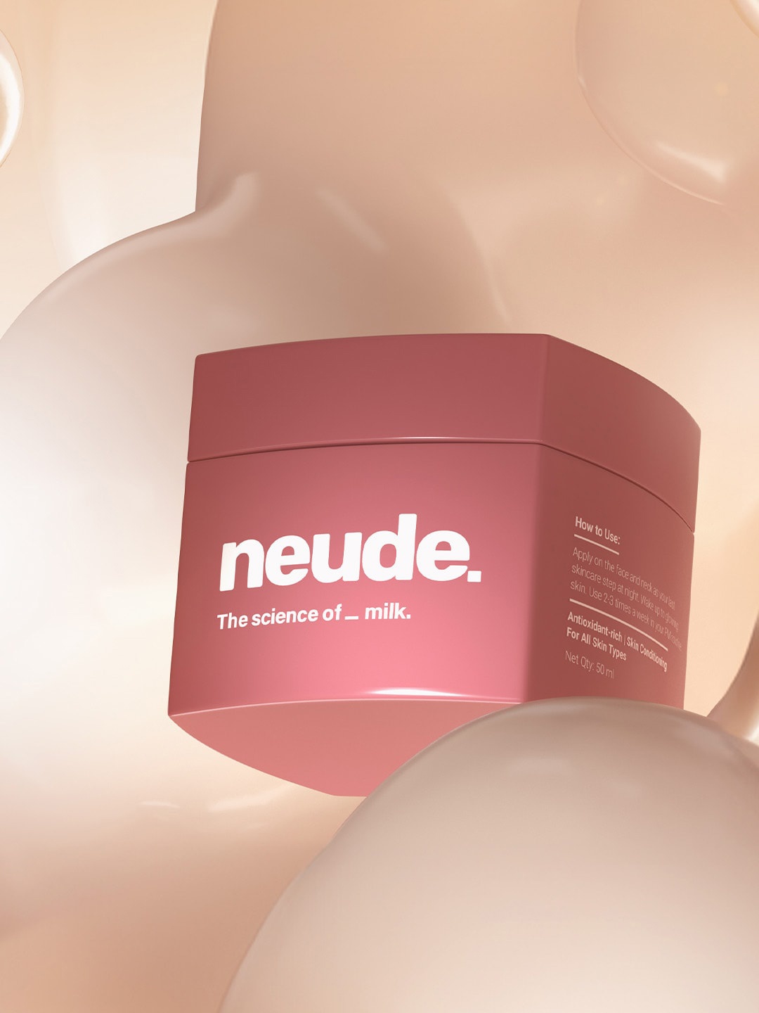 

Neude Skin Sleep On It Overnight Face Mask Infused With Goat Milk To Reduce Acne-50ml, Pink
