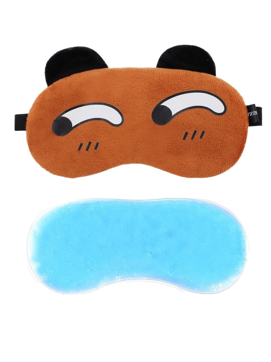 

JENNA Set Of 2 Printed Eyemask With Gel Pack, Brown