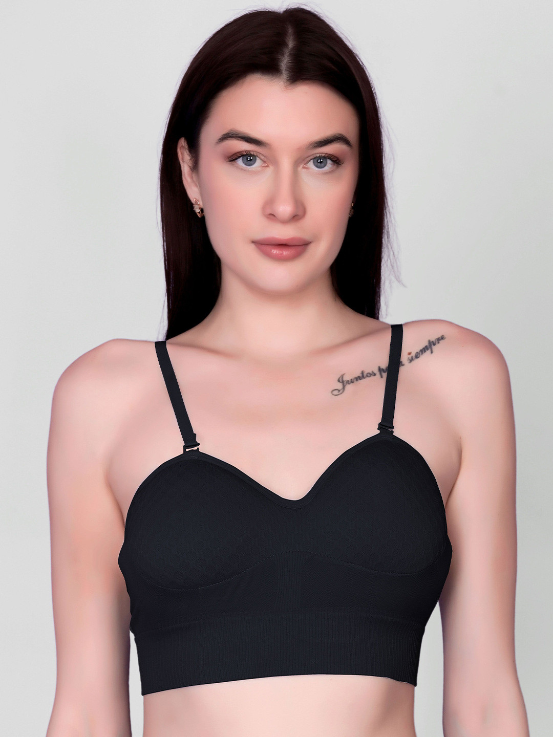 

DEALSEVEN FASHION Women Full Coverage Heavily Padded Beginners Bra, Black