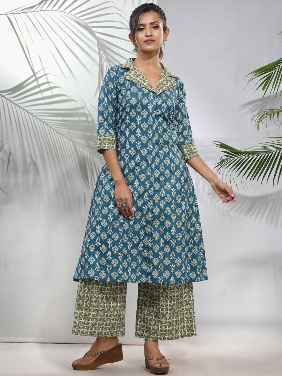 

Charukriti Women Ethnic Motifs Printed Gotta Patti Kurta, Blue