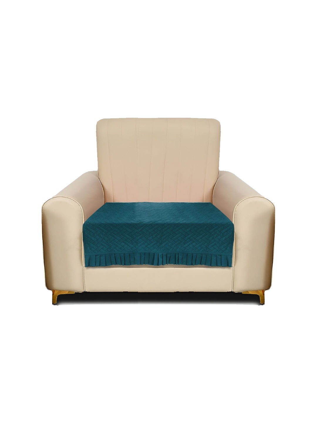 

RRC Green Solid Velvet 1 Seater Sofa Cover