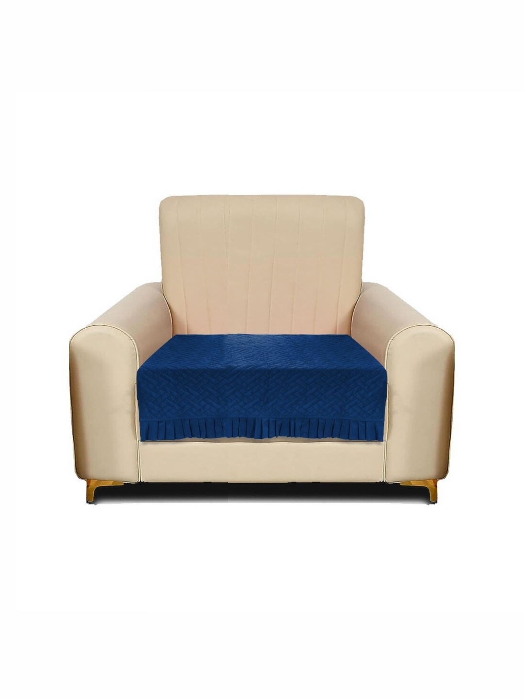 

RRC Blue Velvet 1 Seater Sofa Cover with Frill