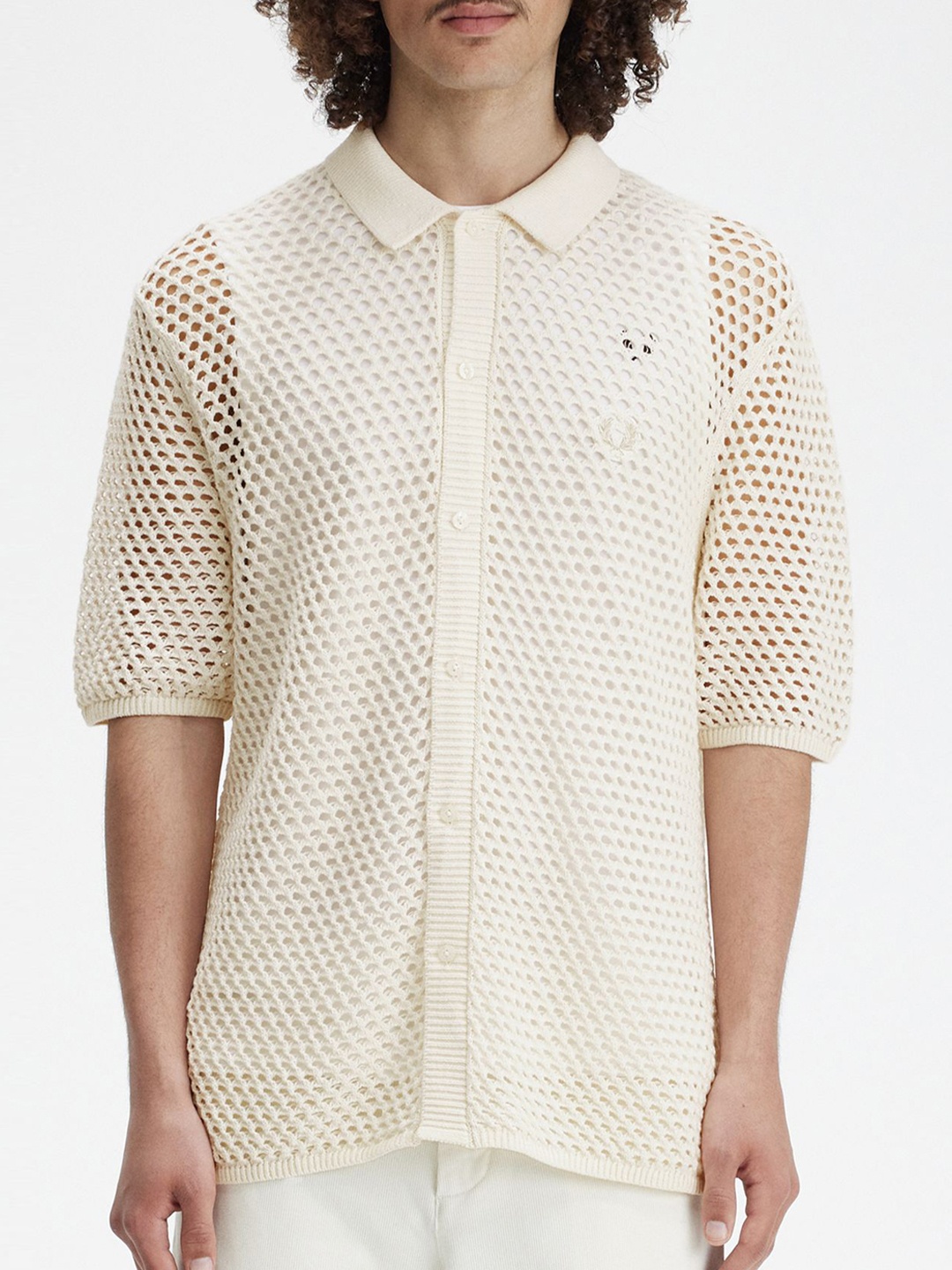 

Fred Perry Men Opaque Printed Casual Shirt, White