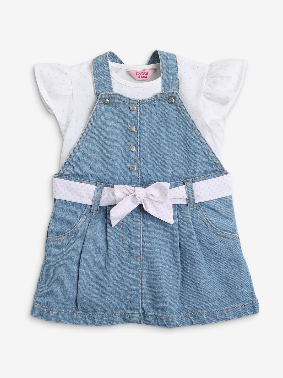 

R&B Flutter Sleeve A-Line Dress, Blue
