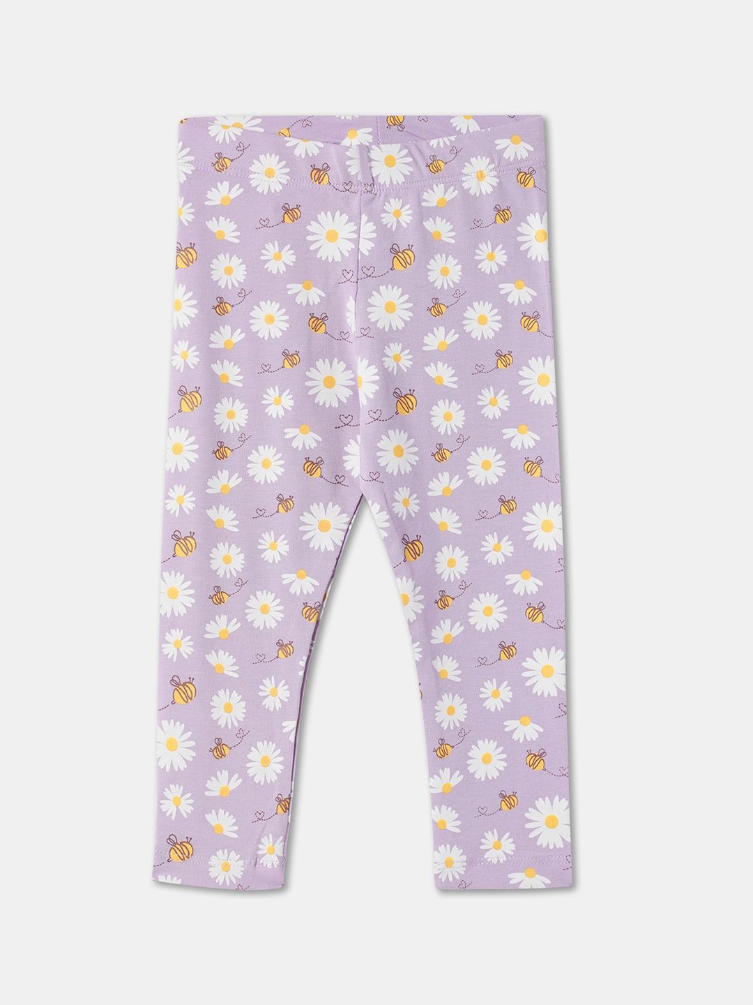 

R&B Girls Printed Ankle Leggings, Purple