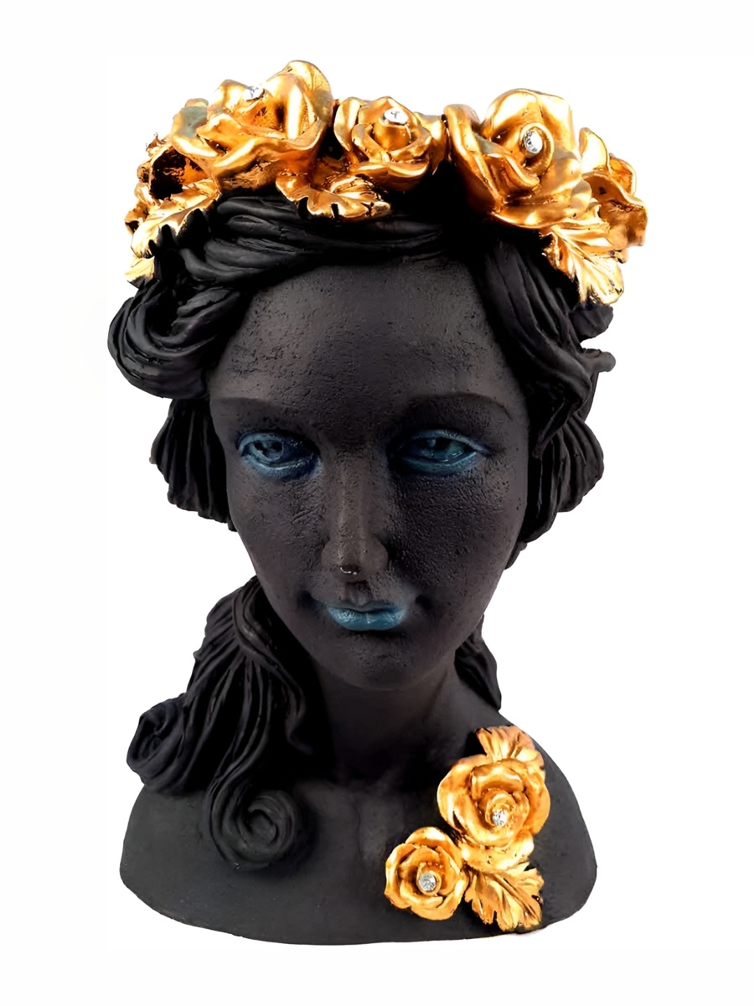 apka mart Black Face Textured Flower vase