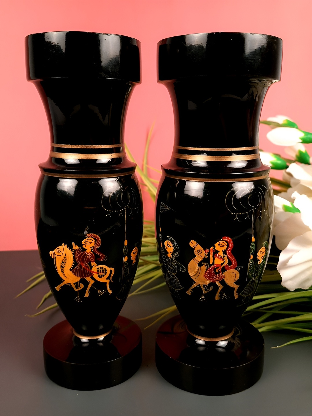 

apka mart Black Ceramic Flower Vase