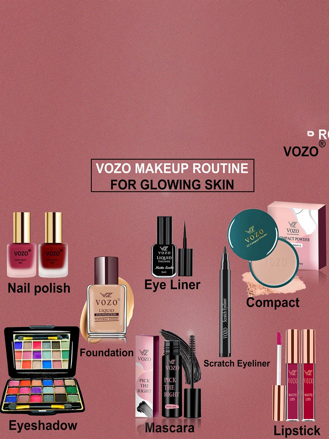 

VOZO Set Of 10 Divine Beauty Vault Makeup Combo, Multi