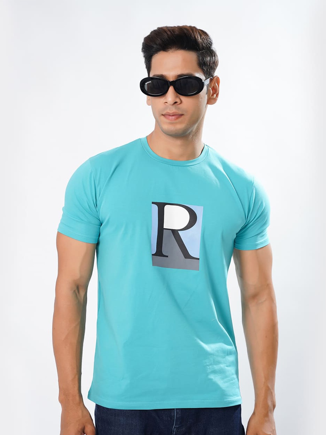 

ROYALTAIL Men Printed Round Neck T-shirt, Blue