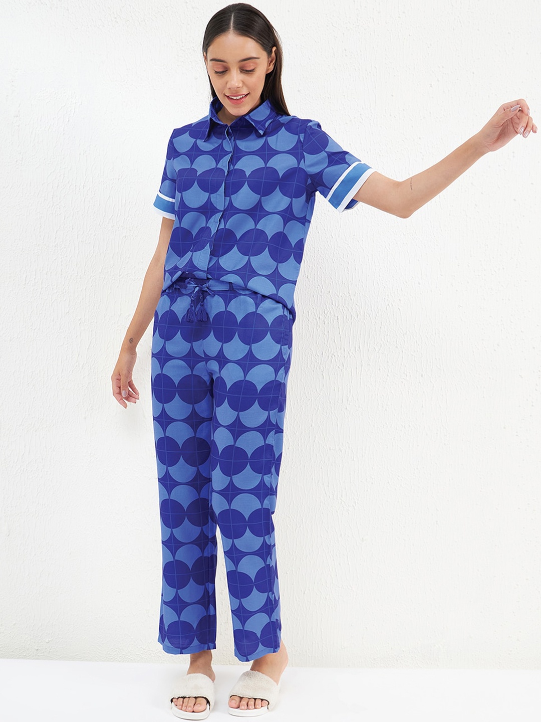 

Sweet Dreams Women Printed Night suit, Blue