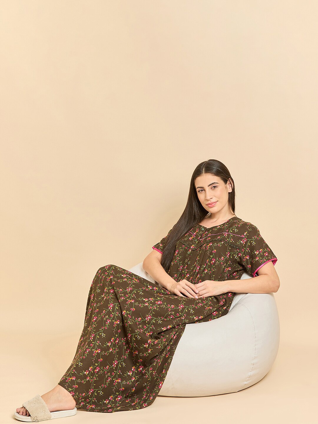 

Sweet Dreams Printed Maxi Nightdress, Green