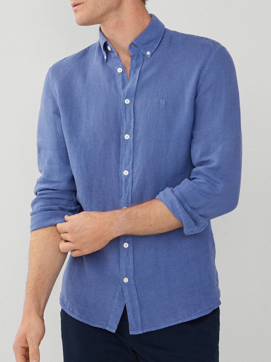 

HACKETT LONDON Linen Casual Shirt, Blue
