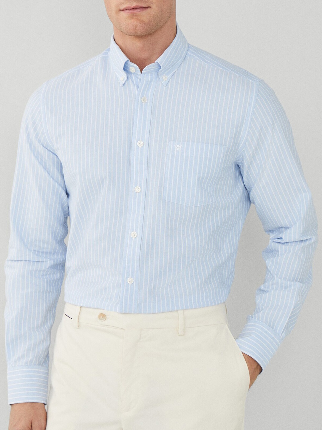 

HACKETT LONDON Cotton Striped Formal Shirt, Blue