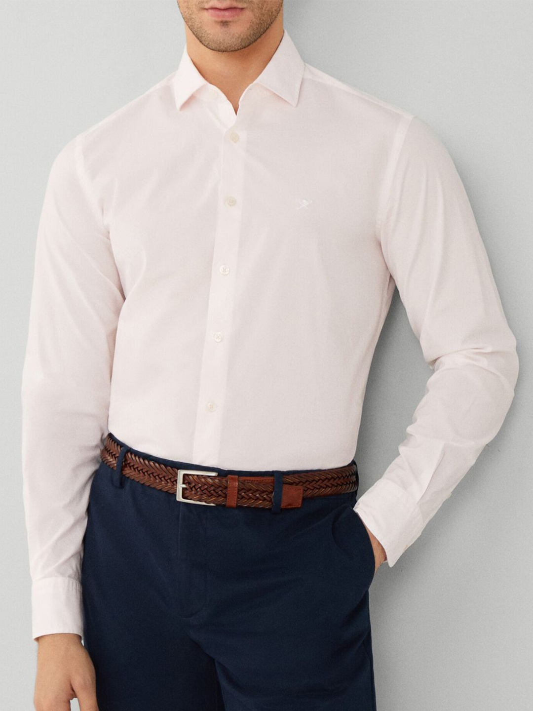 

HACKETT LONDON Spread Collar Cotton Formal Shirt, Pink