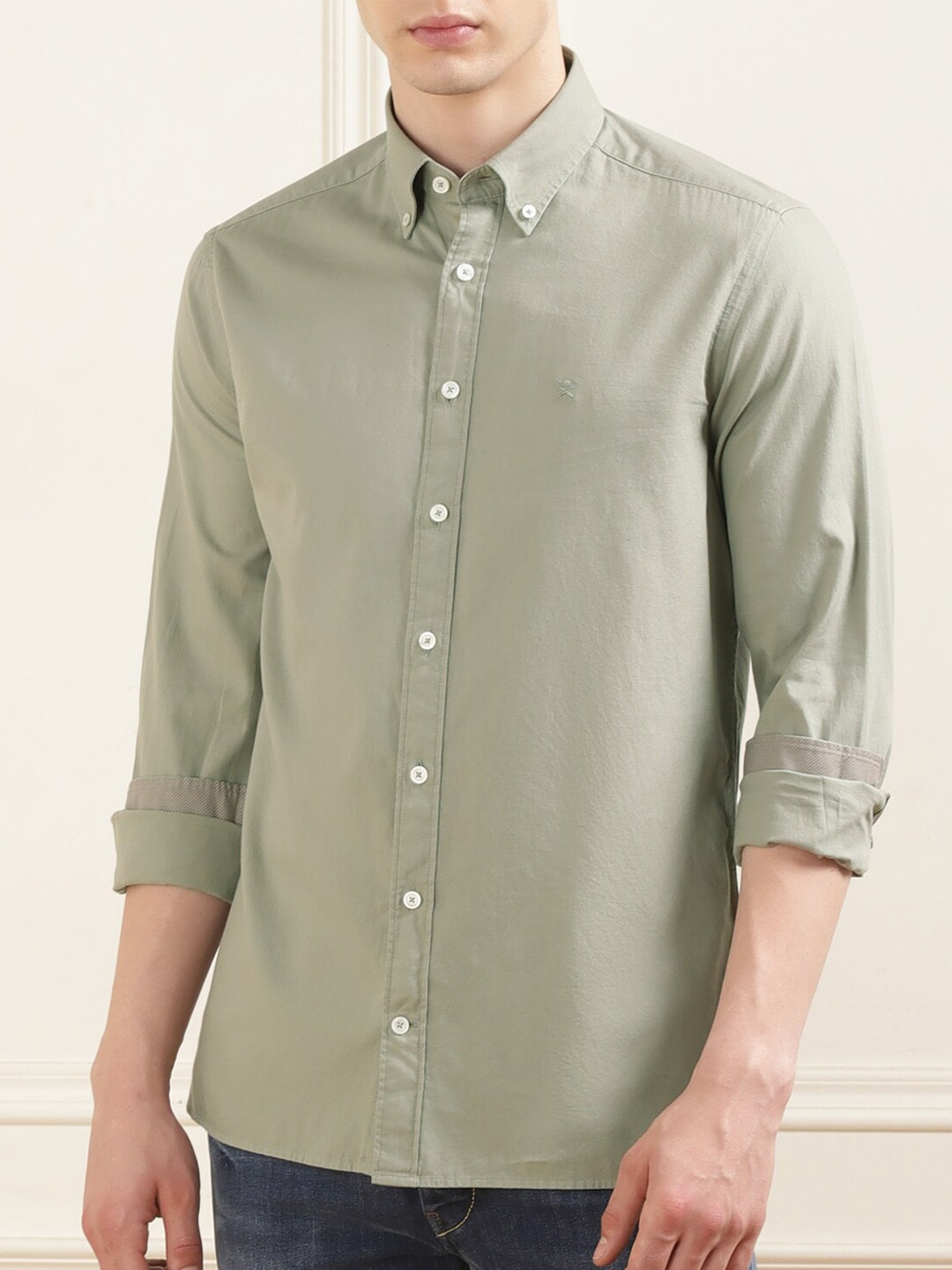 

HACKETT LONDON Cotton Faded Casual Shirt, Na