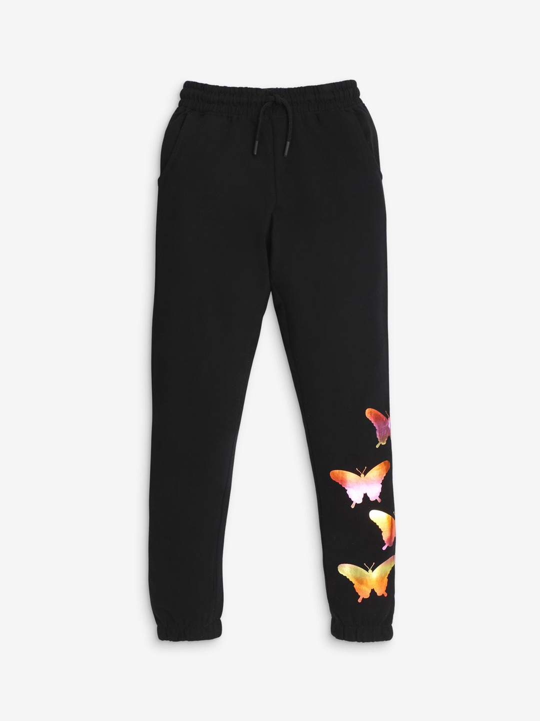 

R&B Girls Printed Joggers Trousers, Black