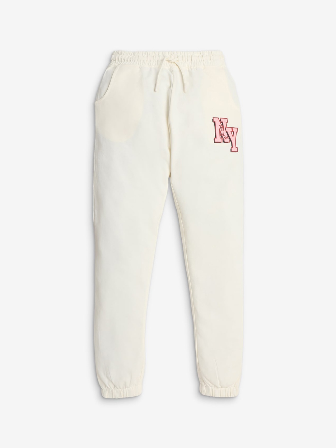 

R&B Girls Mid-Rise Joggers Trousers, White
