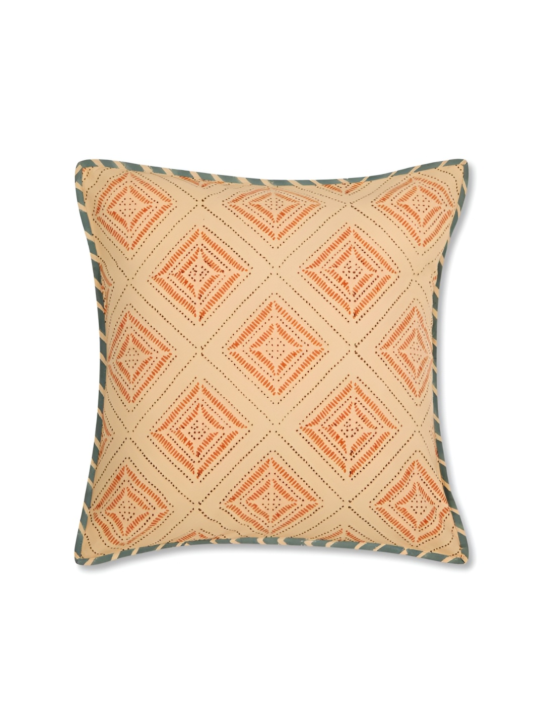 

Fabindia Orange & Beige Geometric Cotton Square Cushion Covers