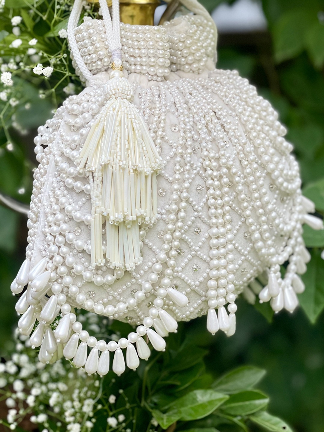 

SG by Sonia Gulrajani Embellished Potli, White