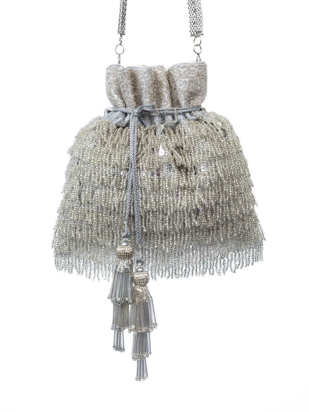 SG by Sonia Gulrajani Embellished Potli, Silver