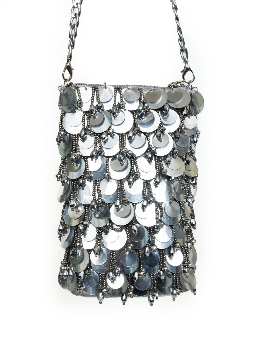 SG by Sonia Gulrajani Women Embellished Sling Bag, Silver