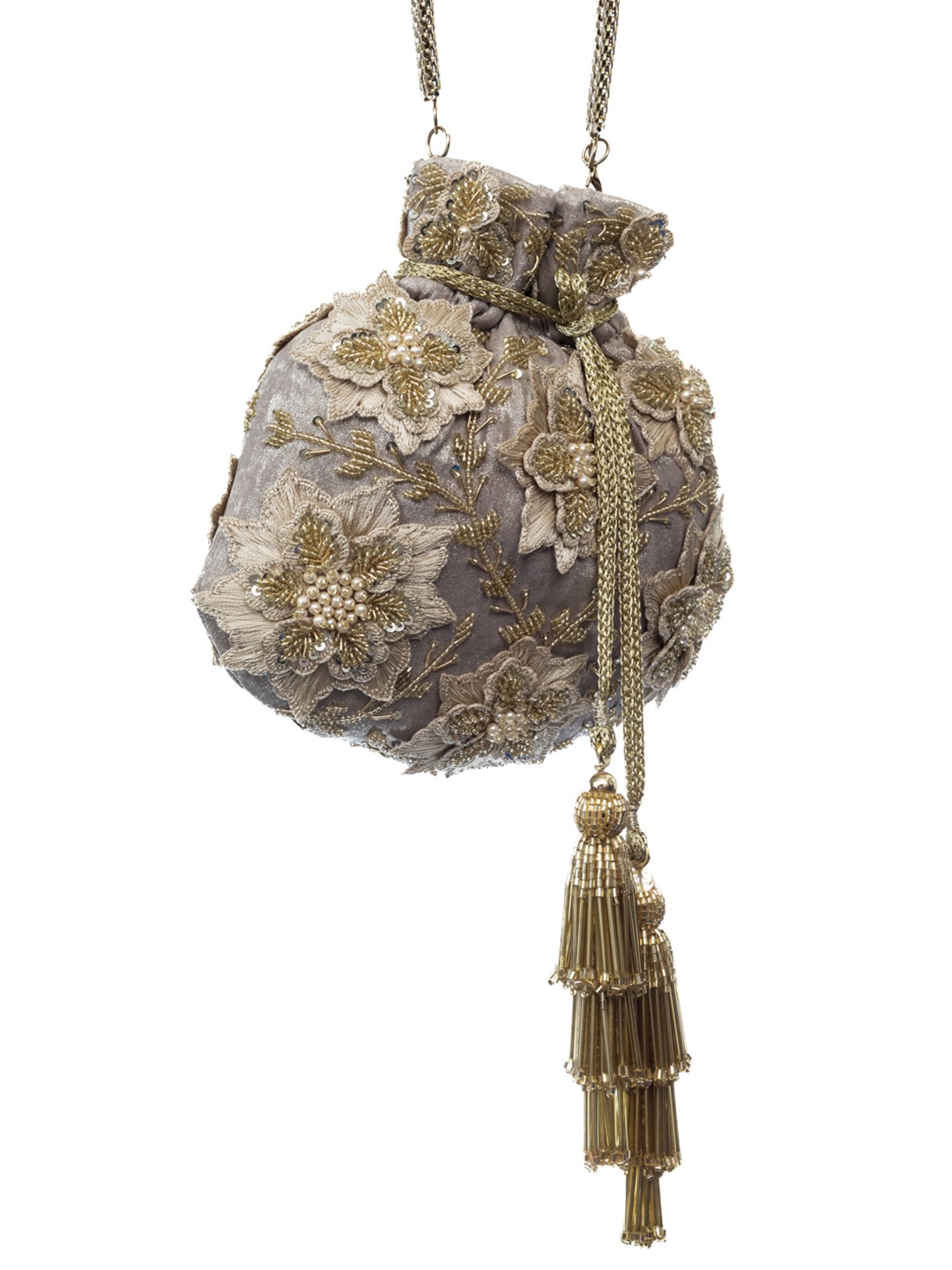 

SG by Sonia Gulrajani Embroidered Potli Clutch, Gold