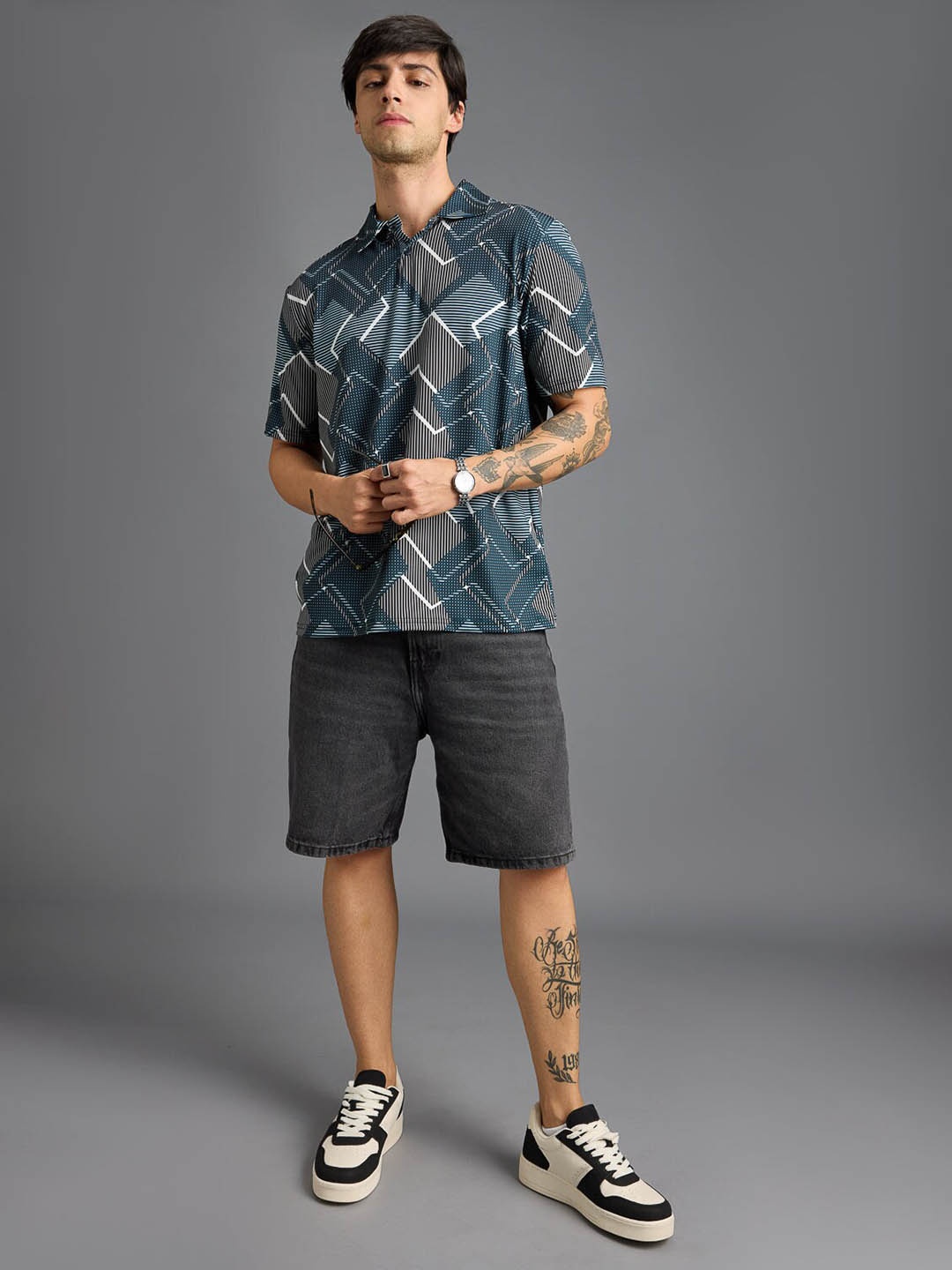 

FREAKINS Men Abstract Printed Polo Collar T-shirt, Multi