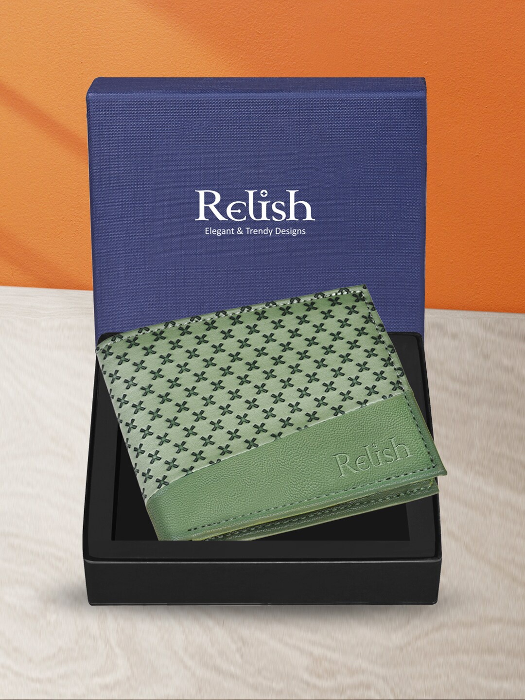 

Relish Men Abstract Two Fold Wallet, Green