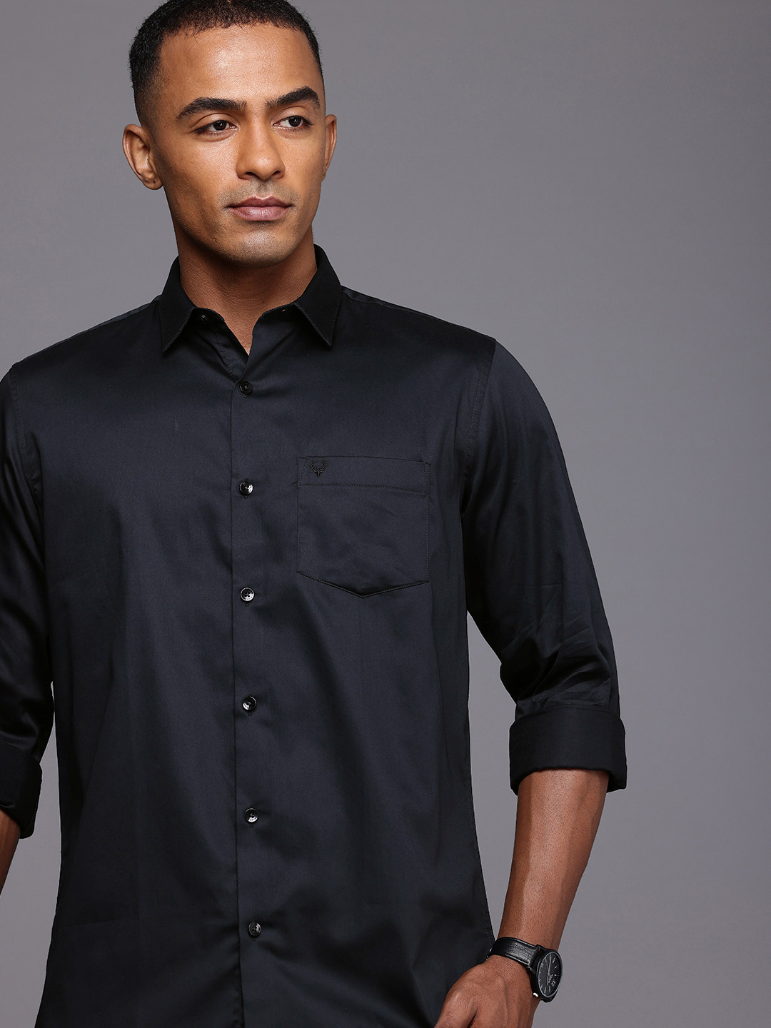 

Allen Solly Pure Cotton Sport Fit Opaque Casual Shirt, Black