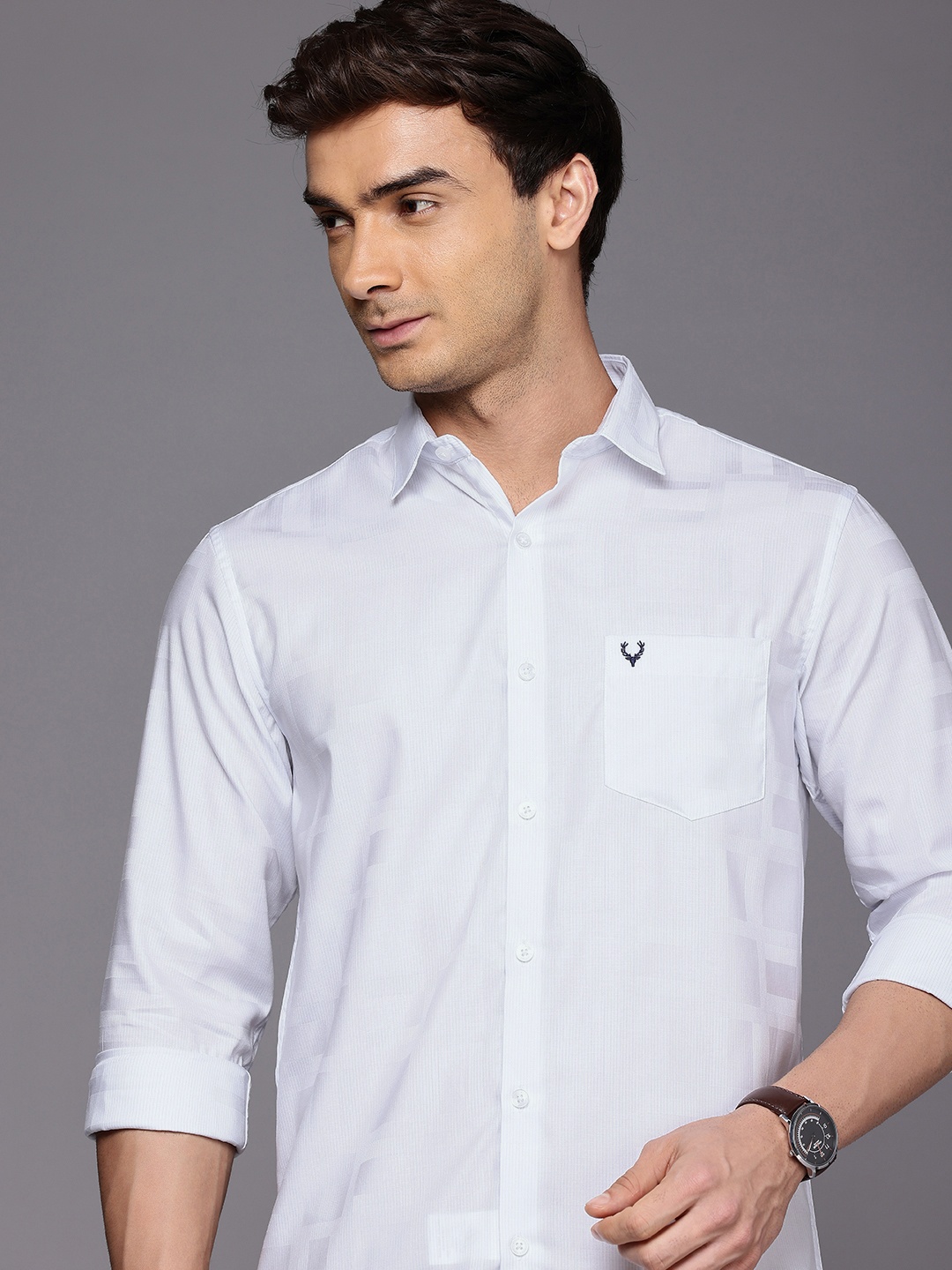 

Allen Solly Pure Cotton Sport Opaque Striped Casual Shirt, White