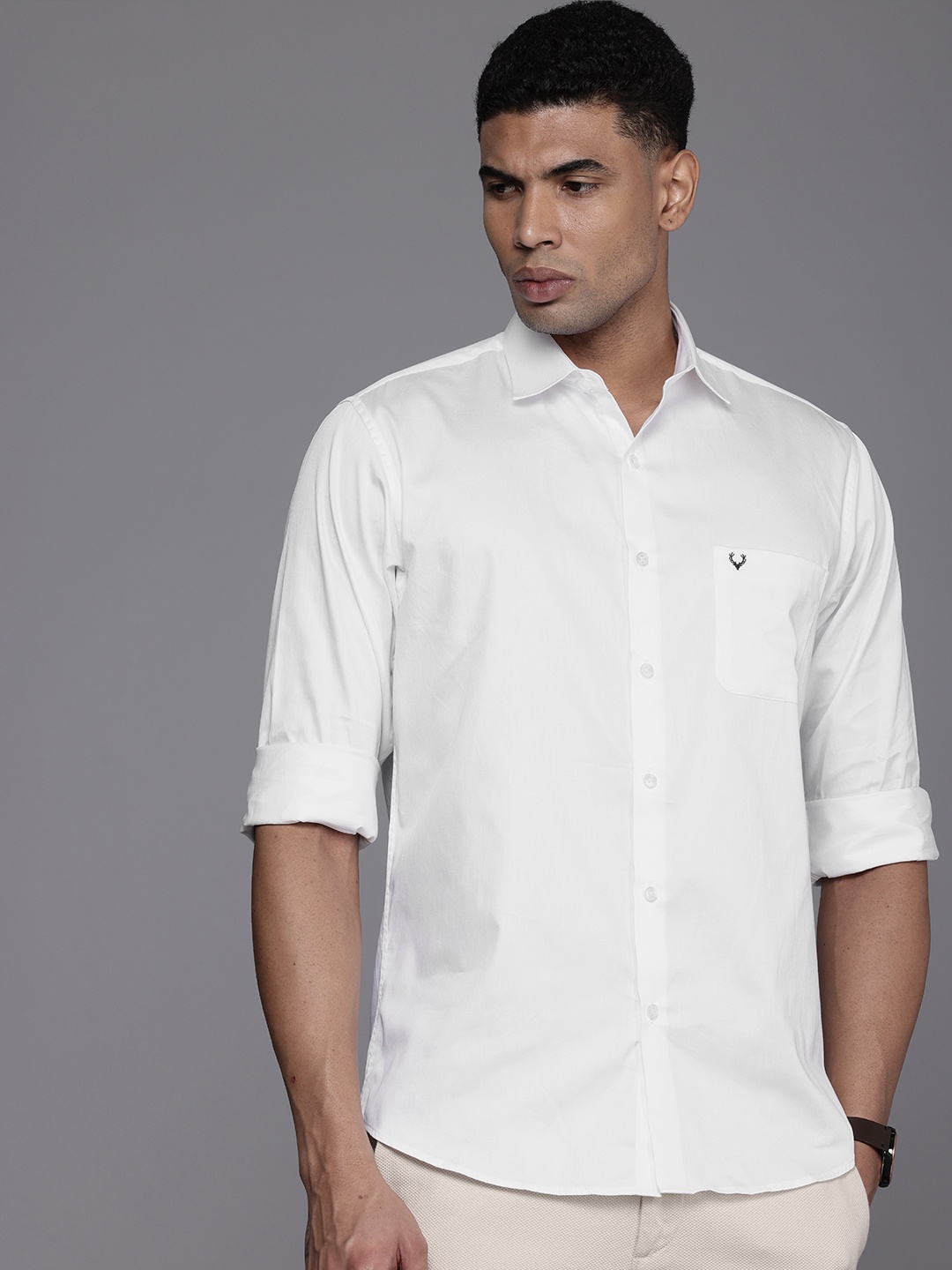 

Allen Solly Pure Cotton Opaque Casual Shirt, White