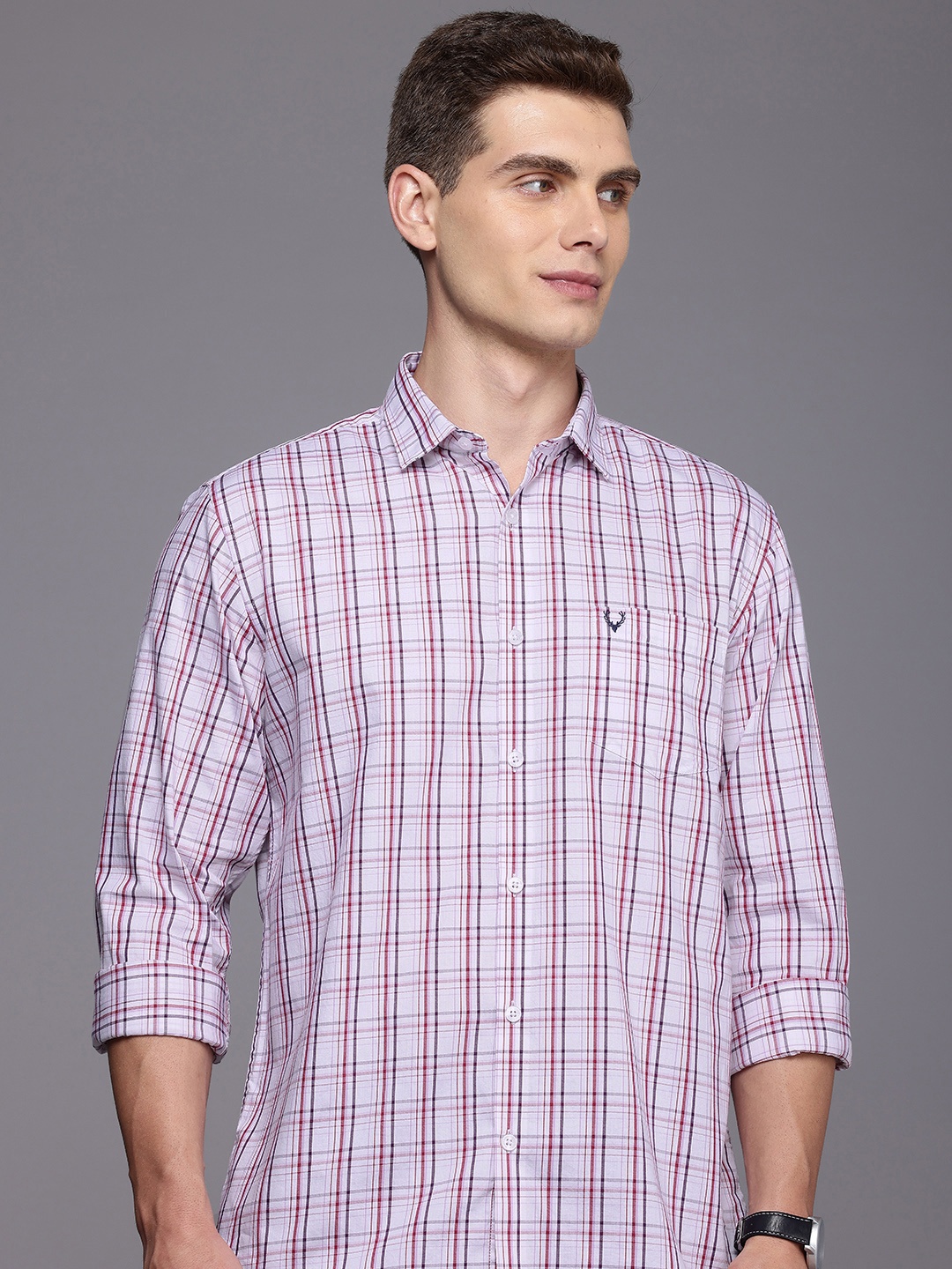 

Allen Solly Pure Cotton Sport Opaque Checked Casual Shirt, White
