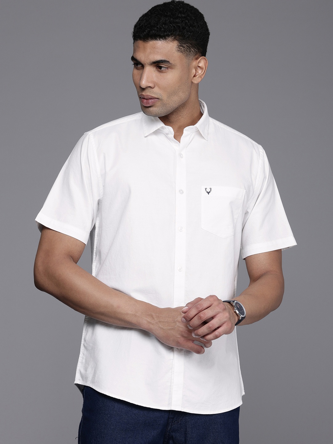

Allen Solly Pure Cotton Opaque Casual Shirt, White