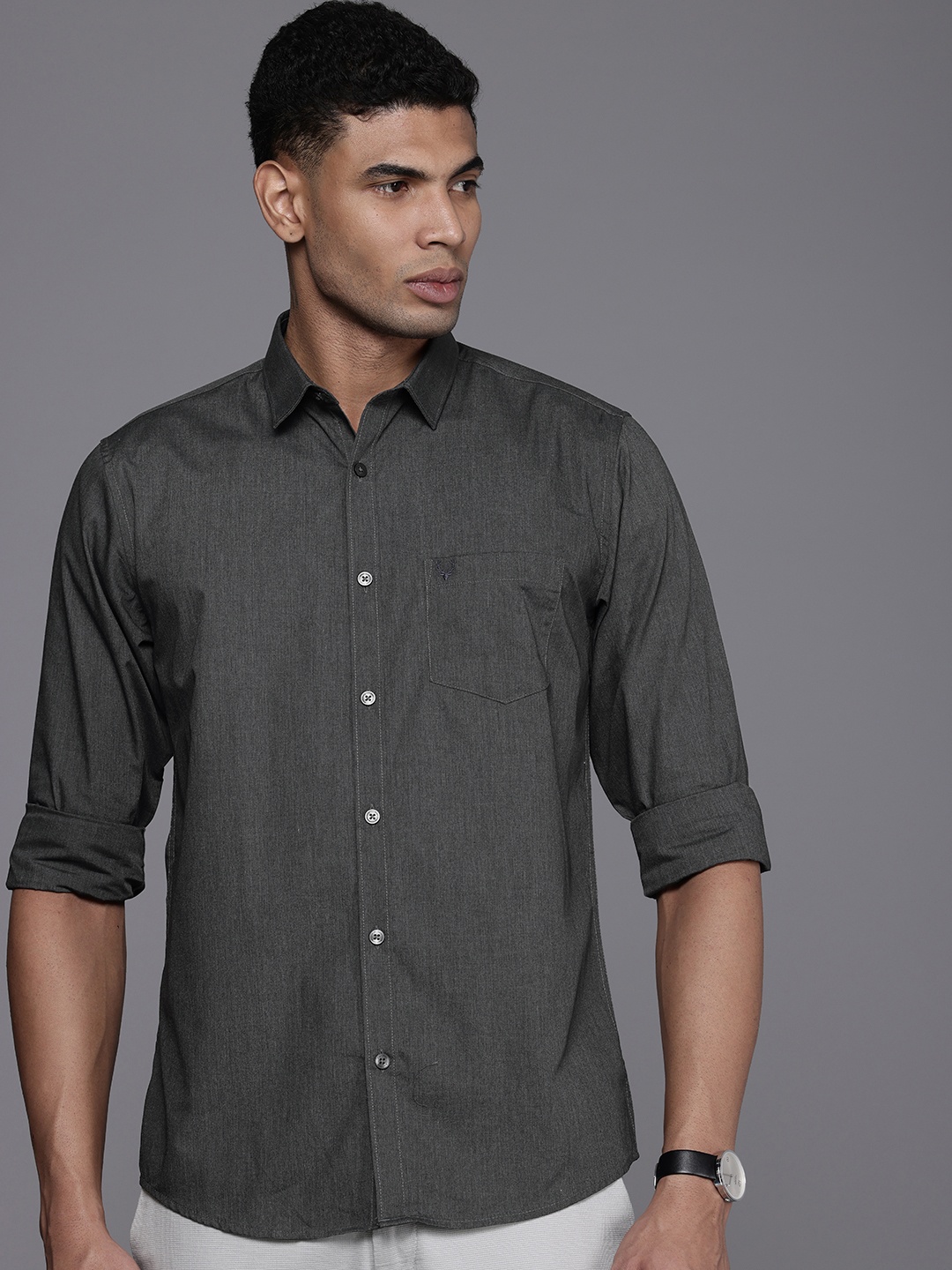 

Allen Solly Classic Fit Opaque Casual Shirt, Grey