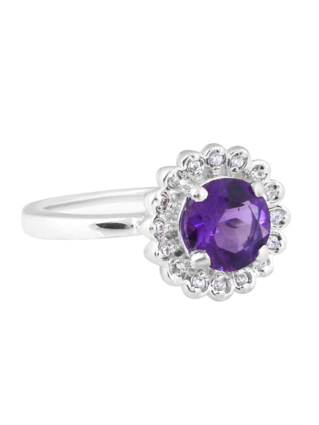 

HIFLYER JEWELS 925 Amethyst Studded Finger Ring, Purple