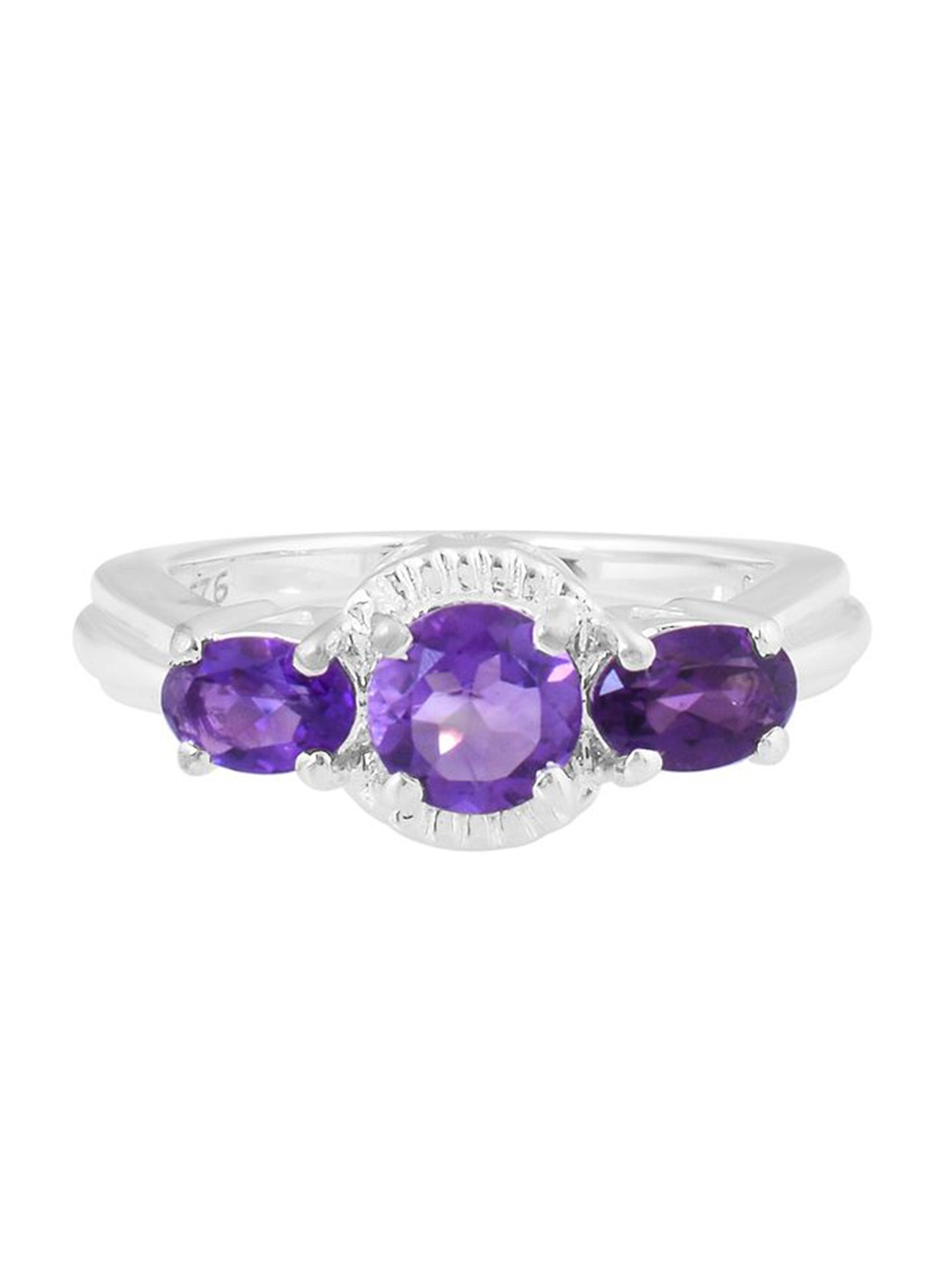 

HIFLYER JEWELS 925 Amethyst Studded Finger Ring, Purple