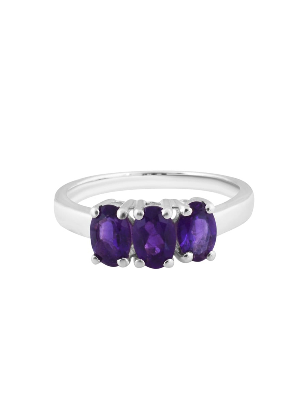 

HIFLYER JEWELS 925 Amethyst Studded Finger Ring, Purple