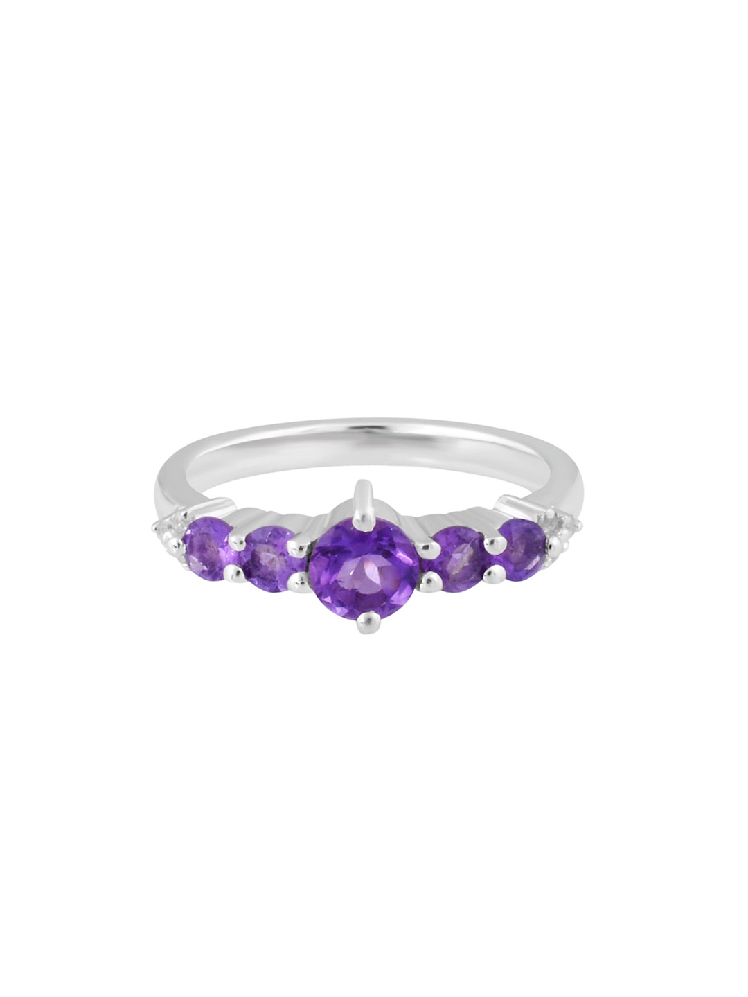 

HIFLYER JEWELS 925 Amethyst Studded Finger Ring, Purple