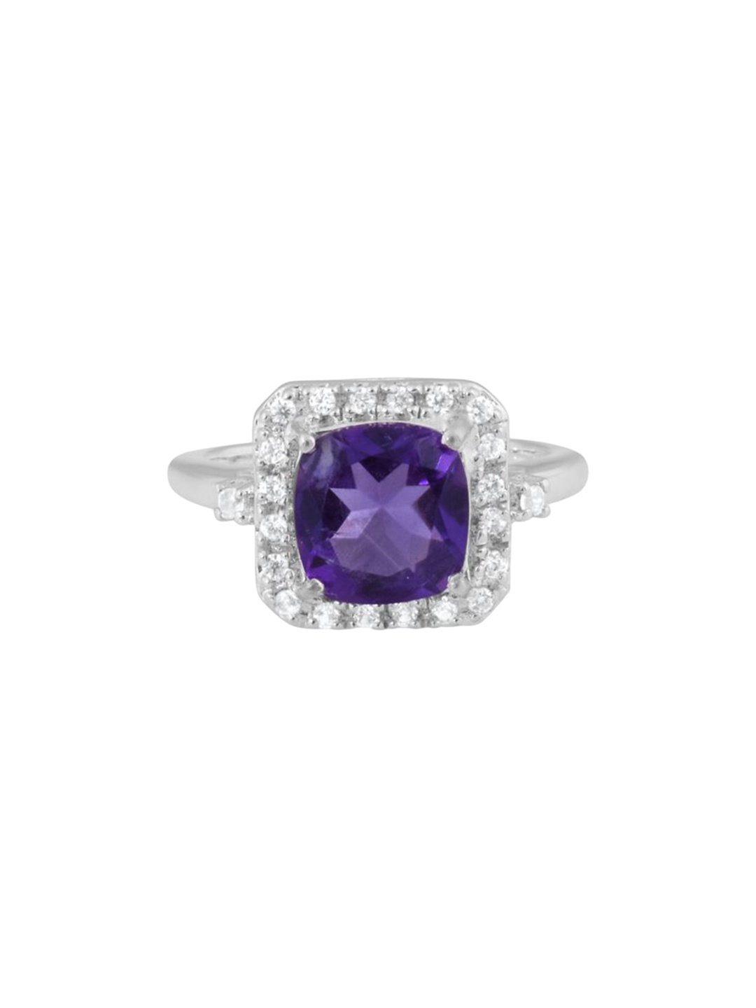 

HIFLYER JEWELS 925 Amethyst Studded Finger Ring, Purple