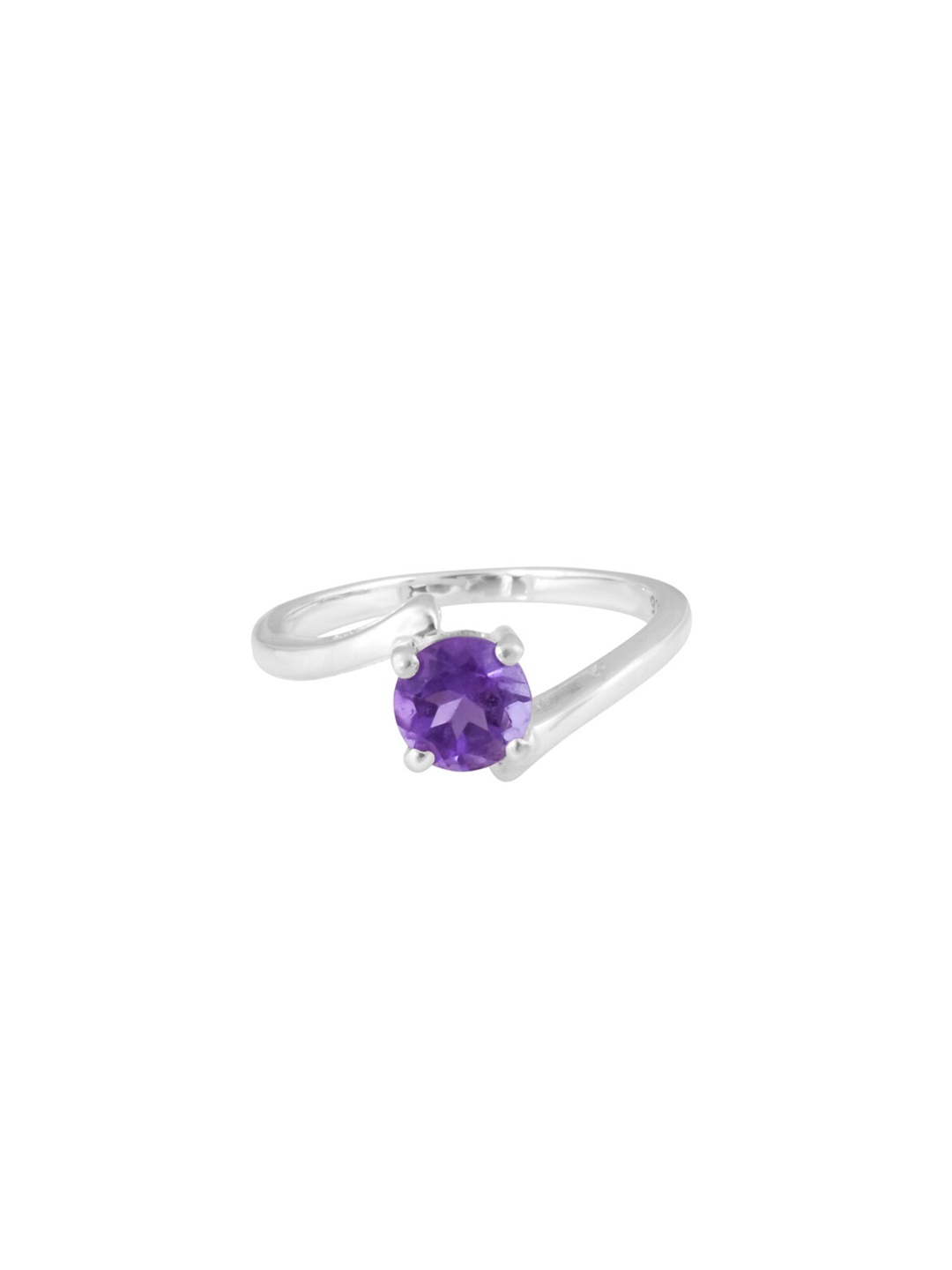 

HIFLYER JEWELS Women 925 Sterling Silver Amethyst-Studded Finger Ring