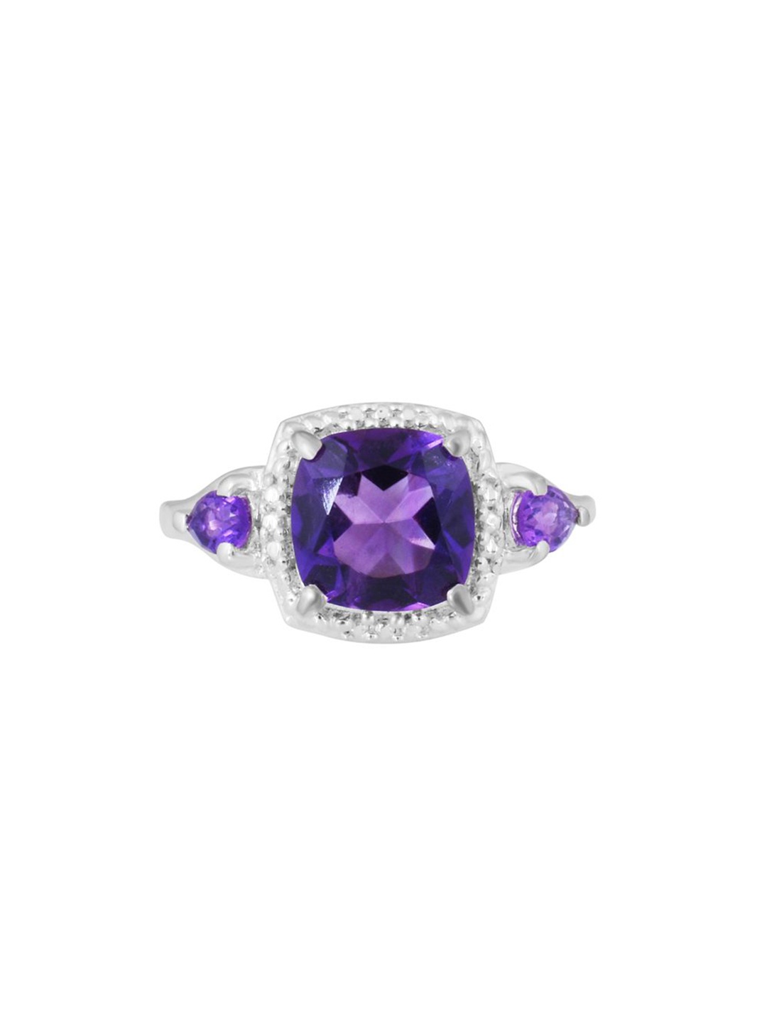 

HIFLYER JEWELS 925 Amethyst Studded Finger Ring, Purple