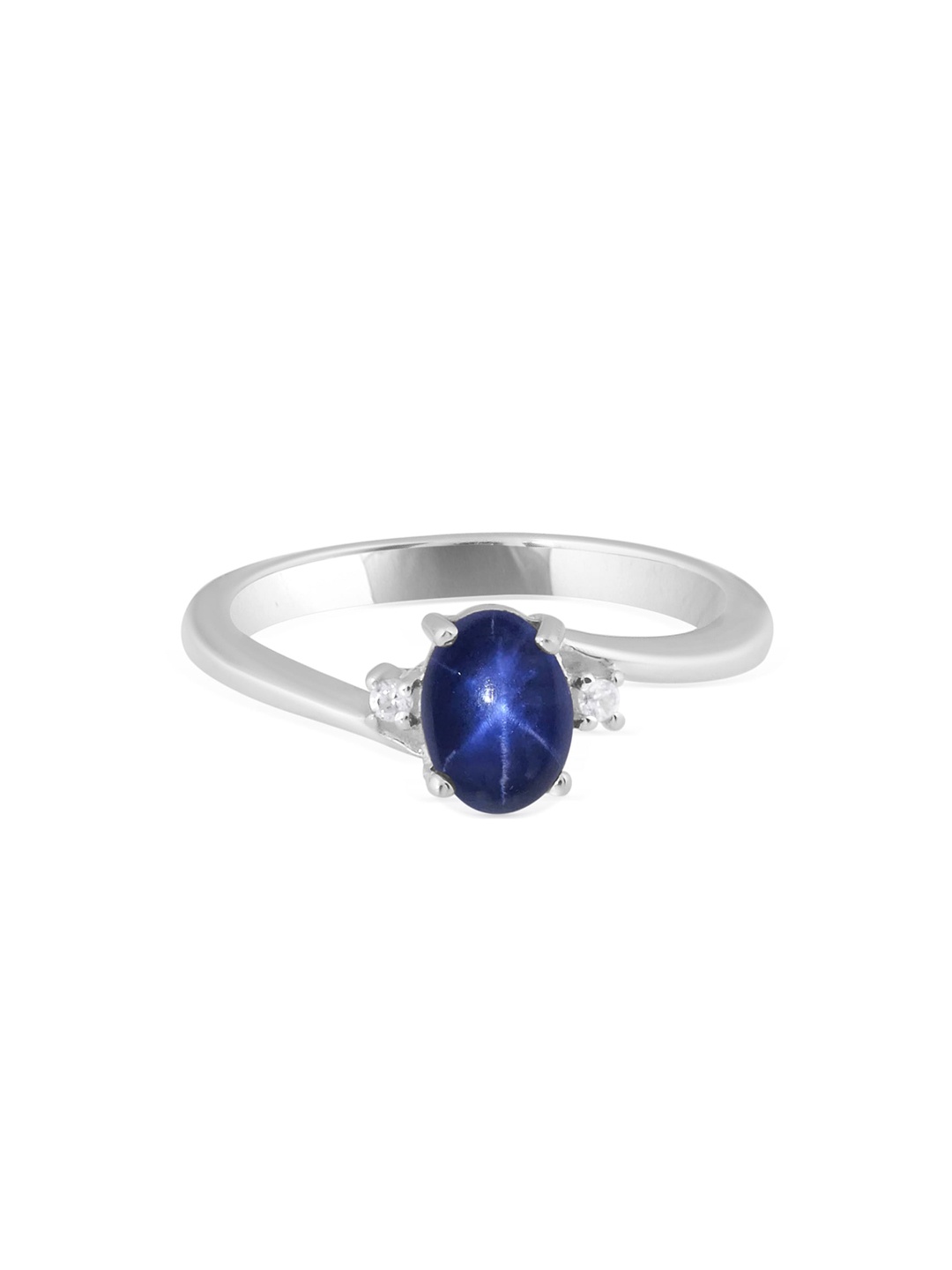 

HIFLYER JEWELS 925 Sterling Silver Stone-Studded Finger Ring